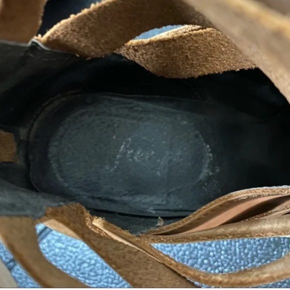 FREE PEOPLE tan leather Hybrid slit heeled ankle boots 40 - Picture 10 of 11